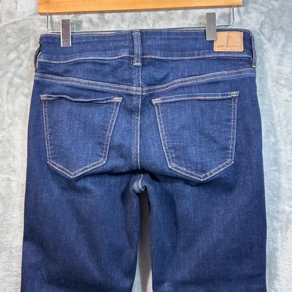 American Eagle Next Level Stretch Kick Boot Jeans Dark Wash Indigo 8 AE 30x31 - Picture 5 of 12